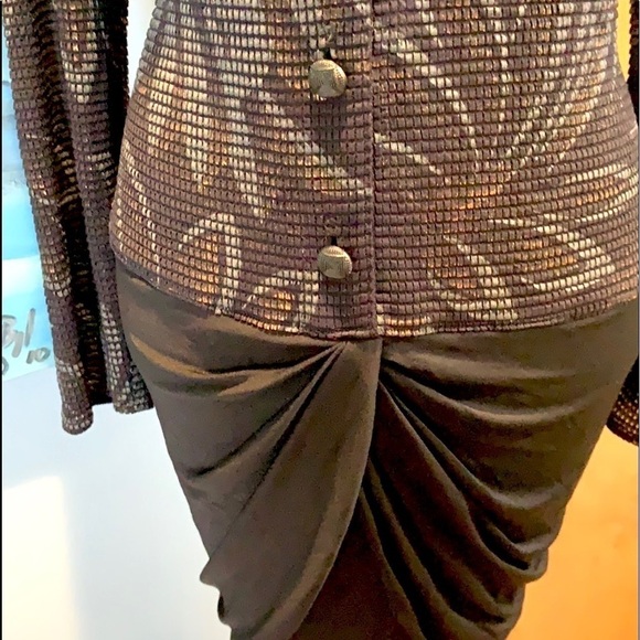 Vtg. Frances La Vie,Draped at the Hips, Gorgeous Printed Bodice, Cocktail Dress - Picture 10 of 11